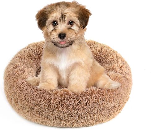 NOYAL Donut Dog Bed for Small Medium Pets, Plush Calming Faux Fur in Kuwait