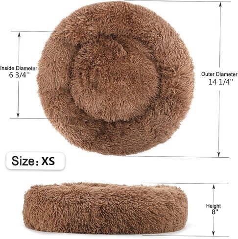 NOYAL Donut Dog Bed for Small Medium Pets, Plush Calming Faux Fur in Kuwait