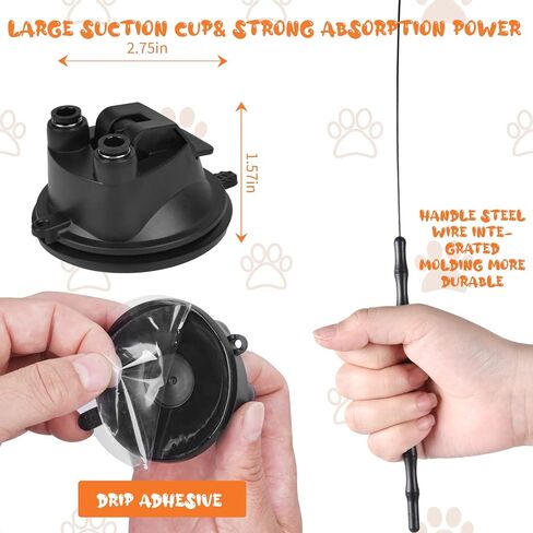 ألعاب القطط من زاديك، ألعاب تفاعلية للقطط في الداخل مع كوب شفط فائق، قطعتين من عصا القطط النابضة بالحياة و10 قطع بديلة قابلة للفصل مع أجراس وألعاب للقطط معلقة على الباب in Kuwait