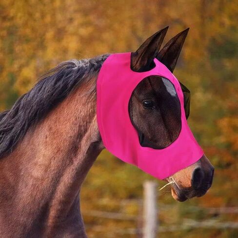 قناع الطيران من Ever Horse Boutique ناعم ومريح للحماية من الأشعة فوق البنفسجية وممتد ومتين مع العينين والأذنين - أفضل الإمدادات الواقية من الشمس باللون الأرجواني. in Saudi Arabia