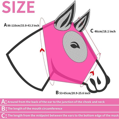 قناع الطيران من Ever Horse Boutique ناعم ومريح للحماية من الأشعة فوق البنفسجية وممتد ومتين مع العينين والأذنين - أفضل الإمدادات الواقية من الشمس باللون الأرجواني. in Saudi Arabia