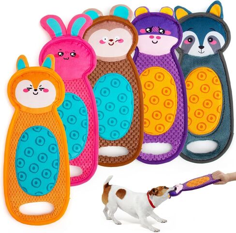 AWOOF Squeaky Dog Toys No Stuffing, 5 Pack Crinkle Stuffless Dog Toys for Small Medium Large Dogs, Durable Puppy Chew Toys for Aggressive Chewer Interactive Dog Toys for Boredom and Stimulating in Kuwait