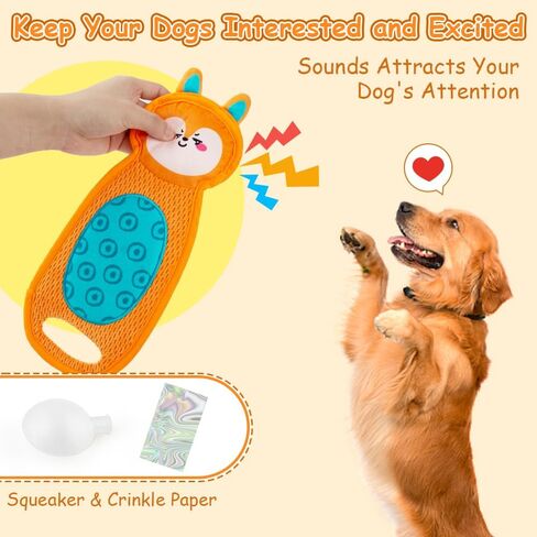 AWOOF Squeaky Dog Toys No Stuffing, 5 Pack Crinkle Stuffless Dog Toys for Small Medium Large Dogs, Durable Puppy Chew Toys for Aggressive Chewer Interactive Dog Toys for Boredom and Stimulating in Kuwait