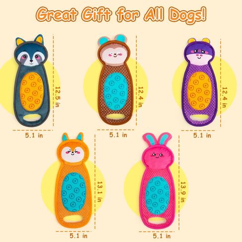 AWOOF Squeaky Dog Toys No Stuffing, 5 Pack Crinkle Stuffless Dog Toys for Small Medium Large Dogs, Durable Puppy Chew Toys for Aggressive Chewer Interactive Dog Toys for Boredom and Stimulating in Kuwait