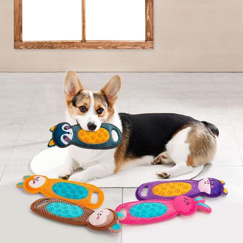 AWOOF Squeaky Dog Toys No Stuffing, 5 Pack Crinkle Stuffless Dog Toys for Small Medium Large Dogs, Durable Puppy Chew Toys for Aggressive Chewer Interactive Dog Toys for Boredom and Stimulating in Kuwait