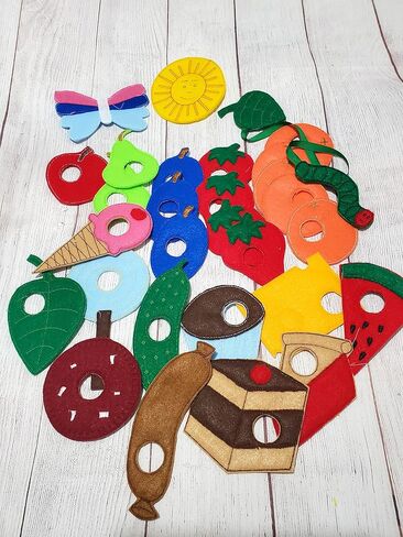 Deluxe Hungry Caterpillar Felt Story Snake Game Develop Fine Motor Skills - Early Childhood Education in Saudi Arabia