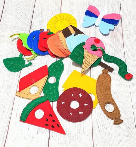 Deluxe Hungry Caterpillar Felt Story Snake Game Develop Fine Motor Skills - Early Childhood Education in Saudi Arabia