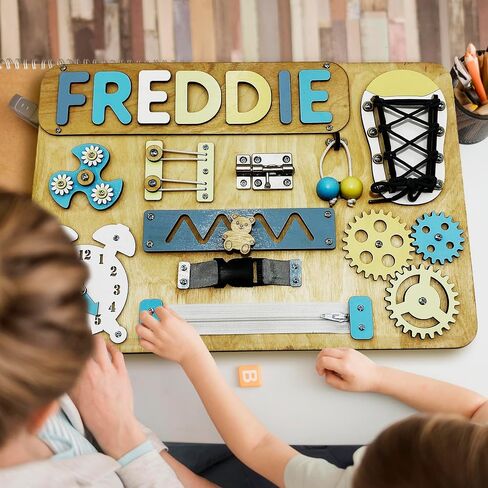 Educational games Board, First Birthday Gift, Sensory Activity Toy, Wooden Busy Board in Saudi Arabia