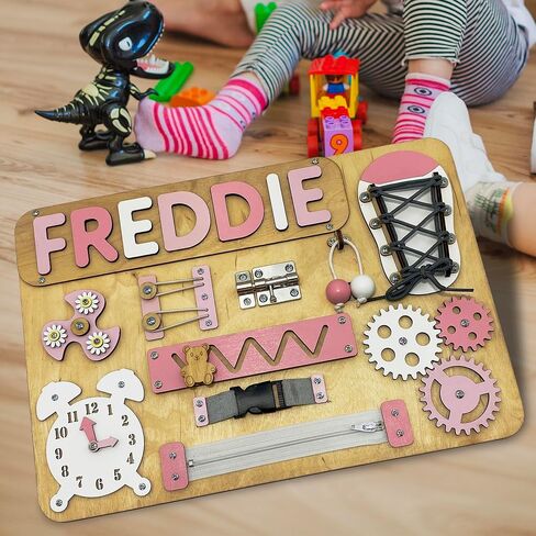 Educational games Board, First Birthday Gift, Sensory Activity Toy, Wooden Busy Board in Saudi Arabia