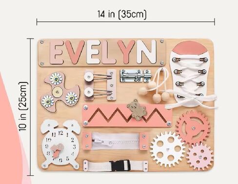 Educational games Board, First Birthday Gift, Sensory Activity Toy, Wooden Busy Board in Saudi Arabia