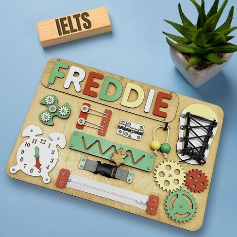 Educational games Board, First Birthday Gift, Sensory Activity Toy, Wooden Busy Board in Saudi Arabia