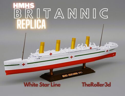 TheRoller3d HMHS BRITANNIC Model - Highly Detailed Replica Historically Accurate No Assembly Required - 1 Foot in Length (Model) in Kuwait