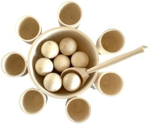 Montessori Toys, Sorting Balls in Cups Toy, Wooden Sorter, Gift for Toddler, Unpainted in Saudi Arabia