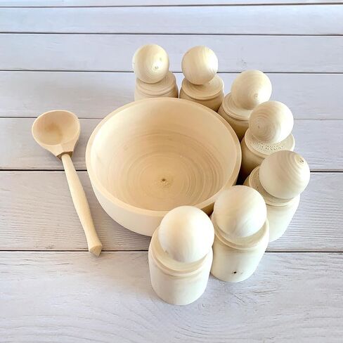 Montessori Toys, Sorting Balls in Cups Toy, Wooden Sorter, Gift for Toddler, Unpainted in Saudi Arabia