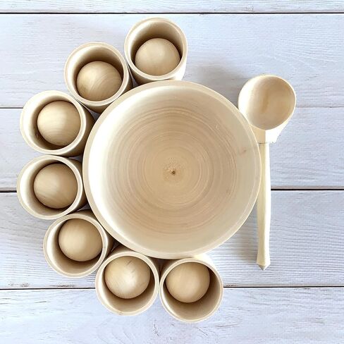 Montessori Toys, Sorting Balls in Cups Toy, Wooden Sorter, Gift for Toddler, Unpainted in Saudi Arabia