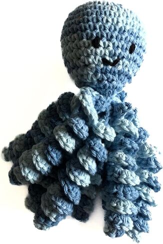 Crochet Octopus for Preemies, Crochet Octopus for Babies in Variegated Blue Color, Crochet Amigurumi in Kuwait