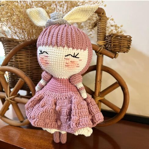 12’’ Handmade Crochet Halloween Doll | Embroidered Face | Great Toy Gift for Kids from Safe Cotton Yarn | Imaginative Play & Creativity | Amigurumi | Stuffed Plush Toy | Home Decor in Saudi Arabia