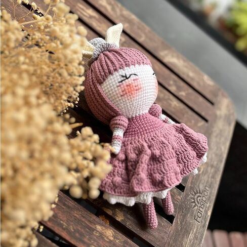 12’’ Handmade Crochet Halloween Doll | Embroidered Face | Great Toy Gift for Kids from Safe Cotton Yarn | Imaginative Play & Creativity | Amigurumi | Stuffed Plush Toy | Home Decor in Saudi Arabia