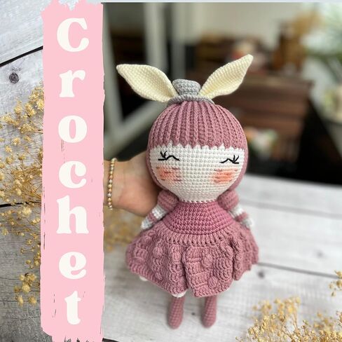 12’’ Handmade Crochet Halloween Doll | Embroidered Face | Great Toy Gift for Kids from Safe Cotton Yarn | Imaginative Play & Creativity | Amigurumi | Stuffed Plush Toy | Home Decor in Saudi Arabia