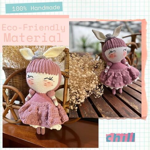 12’’ Handmade Crochet Halloween Doll | Embroidered Face | Great Toy Gift for Kids from Safe Cotton Yarn | Imaginative Play & Creativity | Amigurumi | Stuffed Plush Toy | Home Decor in Saudi Arabia