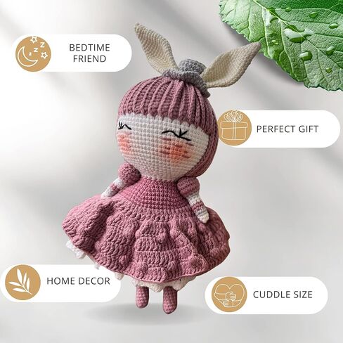 12’’ Handmade Crochet Halloween Doll | Embroidered Face | Great Toy Gift for Kids from Safe Cotton Yarn | Imaginative Play & Creativity | Amigurumi | Stuffed Plush Toy | Home Decor in Saudi Arabia