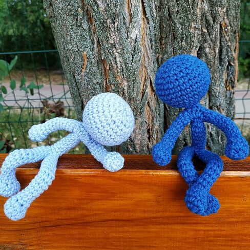 Crocheted Stick Figures, with flexible body, Amigurumi doll, 100% handmade, unique and original gift (green) in Saudi Arabia