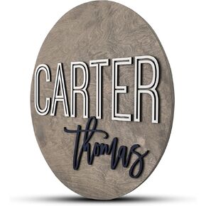Custom Round Nursery Name Sign, Personalized Wooden Wall Plaque, 12" 18" 24" 30" 3D Wall Art for Children & Kids Rooms, Baby Shower, Hickory Hollow Designs (Olivia Grace) in Kuwait