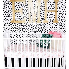 Crib Skirt - Black and White Stripes in Saudi Arabia