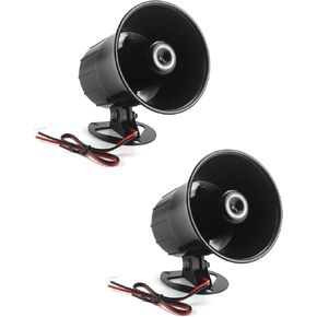 QWORK الكهربائية صفارة الإنذار القرن، DC 12V الأمن بصوت عال صفارة الإنذار السلكية لنظام إنذار المنزل الأمن والحماية، 110 ديسيبل in Kuwait
