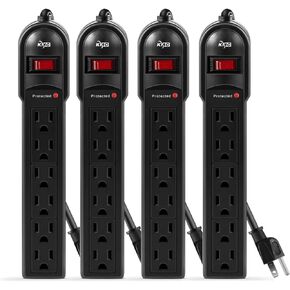 KMC 6-Outlet Surge Protector Power Strip 10-Pack, 735 Joules, Overload Protection, 2-Foot Cord in Kuwait
