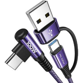 AINOPE 10 FT USB C Cable Fast Charging, 240W USB-C Charge Cable with Adapter, Fast Charger USB C Cable Supports 100W, Right Angle USB C Fit MacBook Pro/Air, iPad Pro/Air, iPhone 17/16/15, 10FT Grey | Fast Charger USB C Cable Supports 100W, Right Angle USB in Saudi Arabia