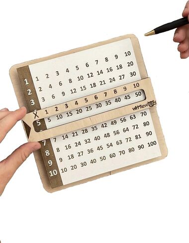 Multiplication Chart - Slidable Education Multiplication Table with Viewer Window - Wooden Homeschool Supplies in Saudi Arabia