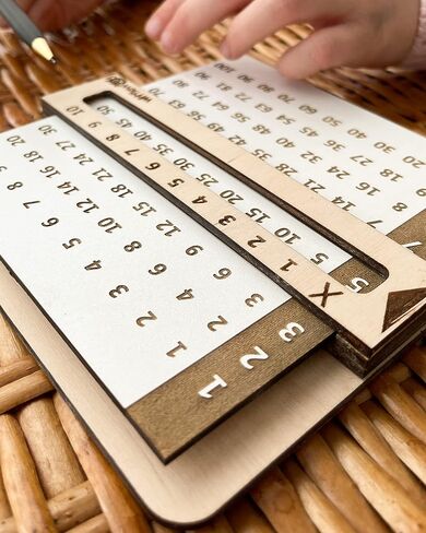 Multiplication Chart - Slidable Education Multiplication Table with Viewer Window - Wooden Homeschool Supplies in Saudi Arabia