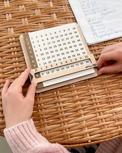 Multiplication Chart - Slidable Education Multiplication Table with Viewer Window - Wooden Homeschool Supplies in Saudi Arabia