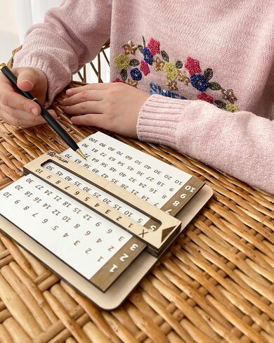 Multiplication Chart - Slidable Education Multiplication Table with Viewer Window - Wooden Homeschool Supplies in Saudi Arabia