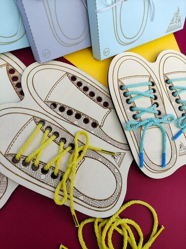 Tack the Shoe, Education Lacing Toy, Tie the shoelace, Gift for Kids and Todlers, Montessori, Waldorf, Sneakers in Saudi Arabia