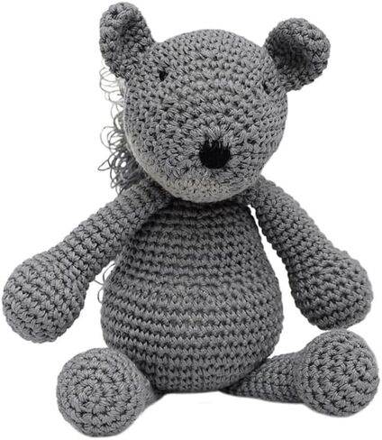 Grey Squirrel Handmade Amigurumi Stuffed Toy Knit Crochet Doll VAC in Saudi Arabia