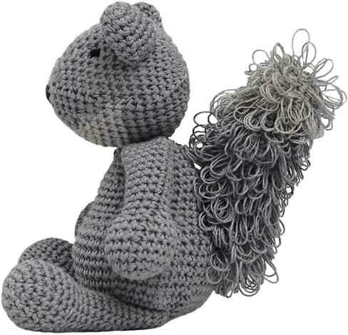 Grey Squirrel Handmade Amigurumi Stuffed Toy Knit Crochet Doll VAC in Saudi Arabia