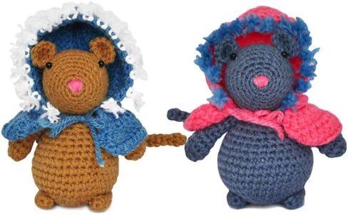Grey; Brown Mice Handmade Amigurumi Stuffed Toy Knit Crochet Doll VAC (Grey) in Saudi Arabia