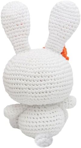 White, Pink Bunnies Handmade Amigurumi Stuffed Toy Knit Crochet Doll VAC (White) in Saudi Arabia