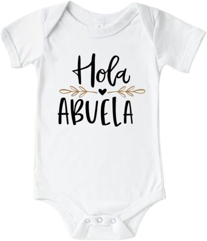 Hola Abuela Grandma Baby Announcement Onesie In Spanish, Cute Pregnancy Announcement Gifts For Grandparents, Surprise Baby Reveal Ideas For Abuelita To Be. in Saudi Arabia