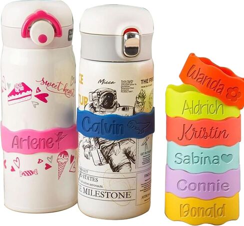 Reusable Silicone Bottle Straps For Kids Cup Labels With Names Custom Baby Bottle Labels For Daycare in Saudi Arabia