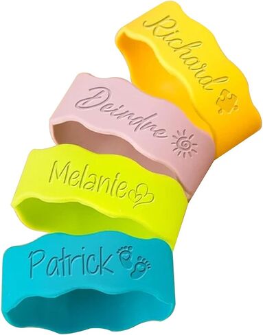 Reusable Silicone Bottle Straps For Kids Cup Labels With Names Custom Baby Bottle Labels For Daycare in Saudi Arabia