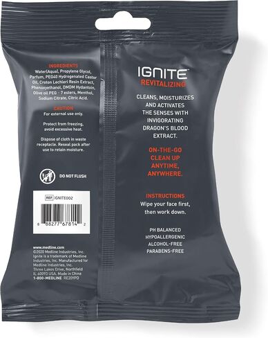 مناديل مبللة للجسم للرجال من Ignite، مناديل استحمام سميكة للغاية 20.32 سم × 20.32 سم، رائحة منشطة، 10 قطع (عبوة من 3 قطع) in Kuwait