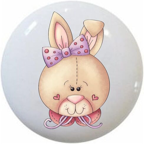 Bunny Face Rabbit - DECORATIVE Ceramic Dresser Drawer PULLS Cabinet Cupboard KNOBS in Saudi Arabia