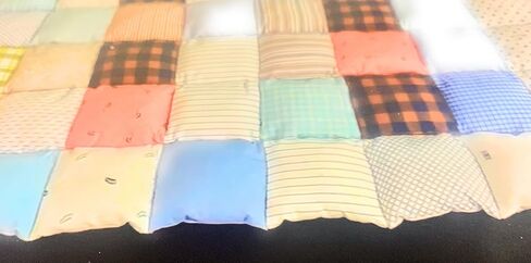 handmade soft cotton washable Baby activity pad Padded baby play mat 16 by 16 inches pockets filled with poly fill squares stitched together patchwork mix n match available in more colors in Saudi Arabia