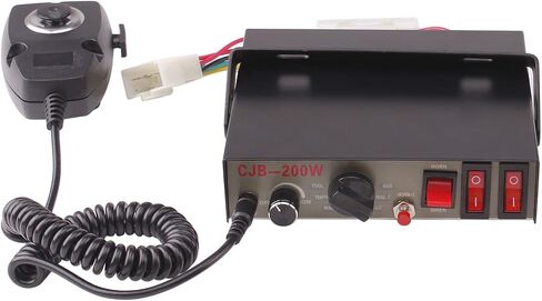 إنذار القرن صفارة الإنذار السلطة الفلسطينية نظام مكبر الصوت، BANHAO 100W 12V 7 الصوت بصوت عال إنذار سيارة الشرطة القرن الشرطة سيارة صفارة الإنذار القرن نظام مكبر الصوت الطوارئ مكبر للصوت إنذار عدة القرن لشاحنة 12V شاحنة قارب سيارة in Kuwait