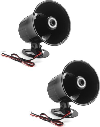 QWORK Electric Siren Horn, 2 Pack DC 12V Security Loud Wired Alarm Siren for Home Alarm System Security and Protection, 110 dB in Saudi Arabia