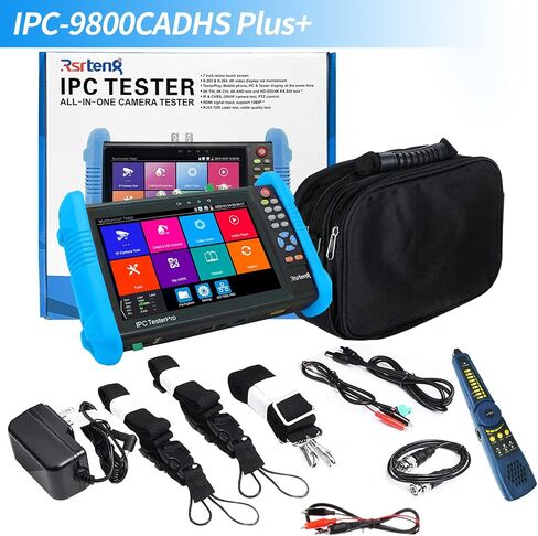 جهاز اختبار CCTV من Rsrteng، IPC-9800CADHS Plus+ جهاز اختبار كاميرا IP 4K بدقة 12 ميجابكسل مع جهاز تتبع الكابل 8 ميجابكسل CVI TVI AHD SDI CVBS جهاز اختبار الكاميرا المحورية 7 بوصة دعم شاشة اللمس H.265 HDMI VGA TDR POE WiFi RS485 IPC Tester in Kuwait