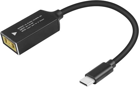 GINTOOYUN PD65W كابل شحن Lenovo Square Mouth إلى USB-C كابل محول الطاقة لشاحن Lenovo Square Mouth إلى Type-C لأجهزة الكمبيوتر المحمولة والهواتف المحمولة والأجهزة اللوحية وأجهزة الشحن وما إلى ذلك (7 بوصة) (فم Lenovo المربع) in Kuwait